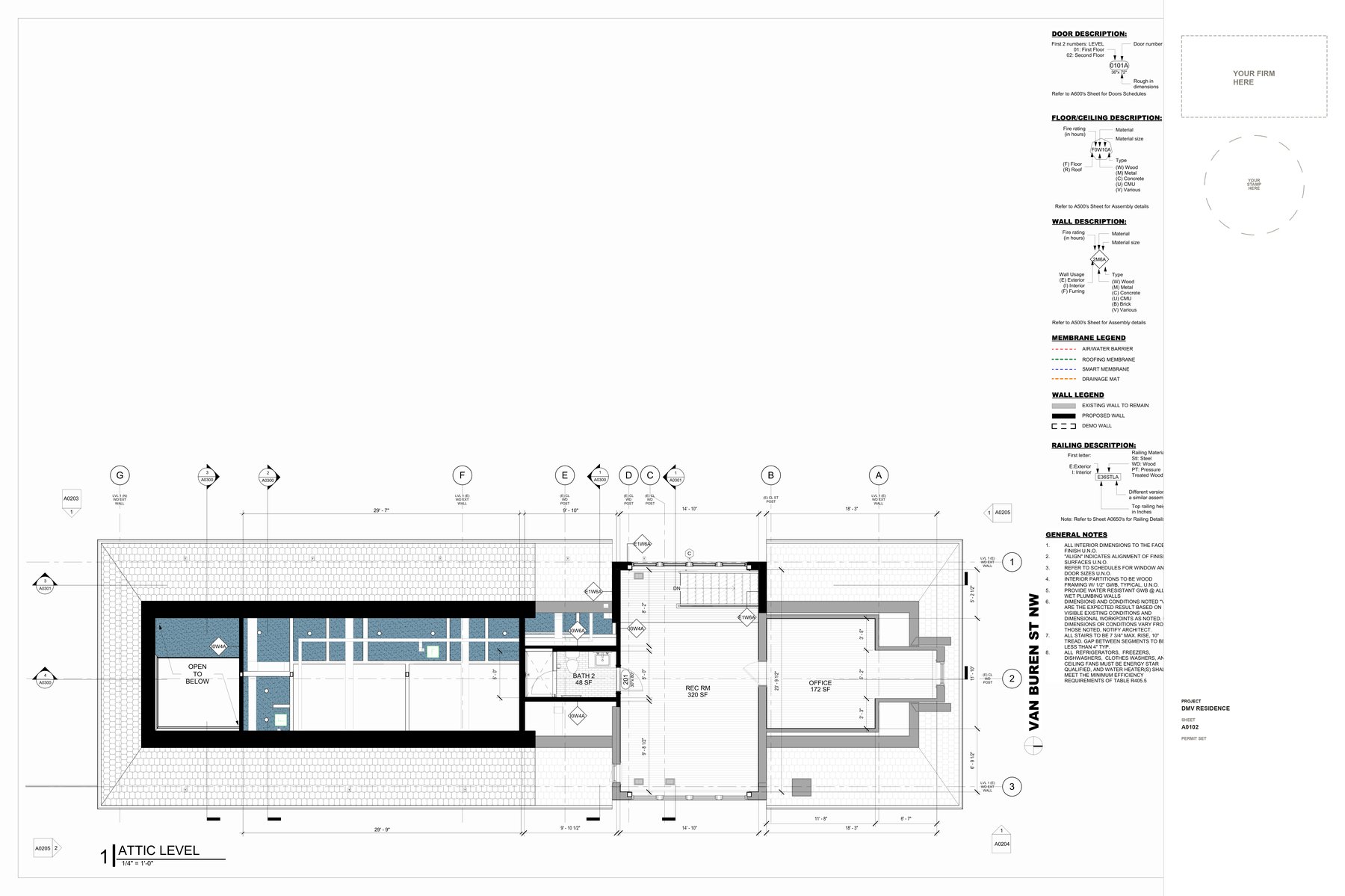 Sample drawing for As-builts & measured drawings