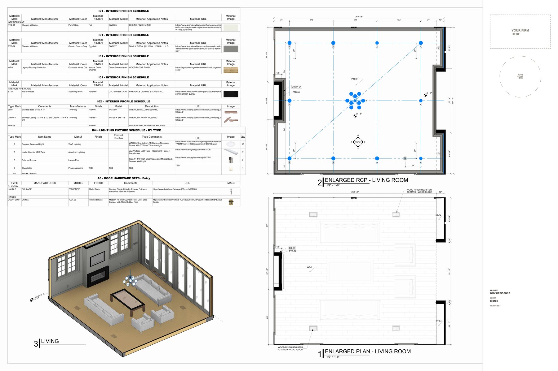 Sample drawing for Interior design drawings
